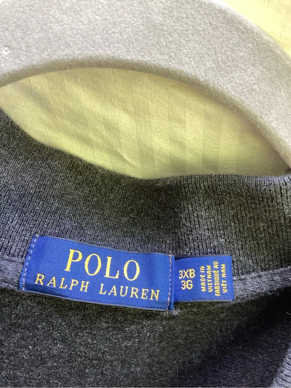Ralph Lauren Charcoal Gray Polo with Purple Pony, size 3X